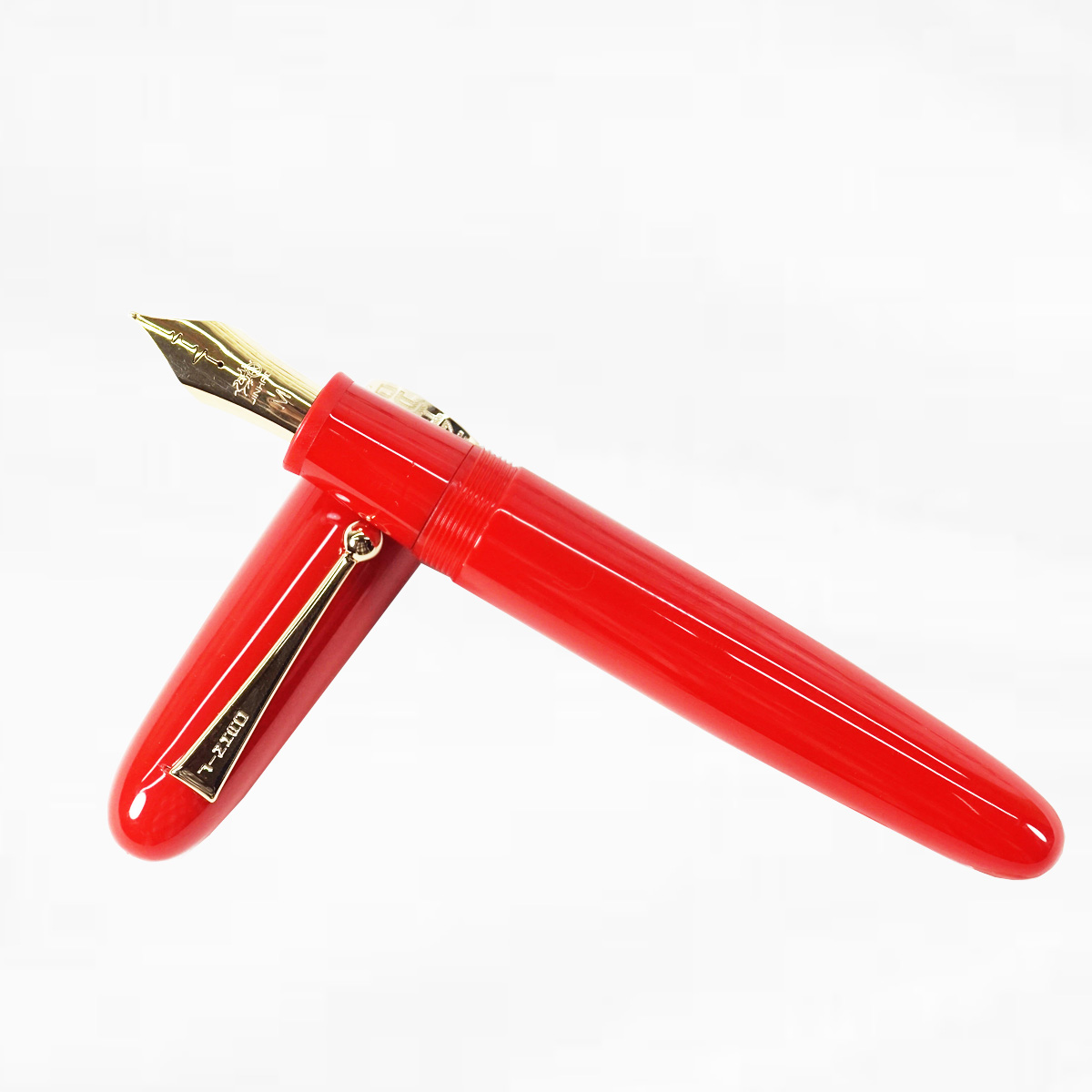 Jinhao 9019 Dadao Red Color Body With Golden Color Clip And Trim No 40 Medium Nib Converter Type Fountain Pen SKU 27245