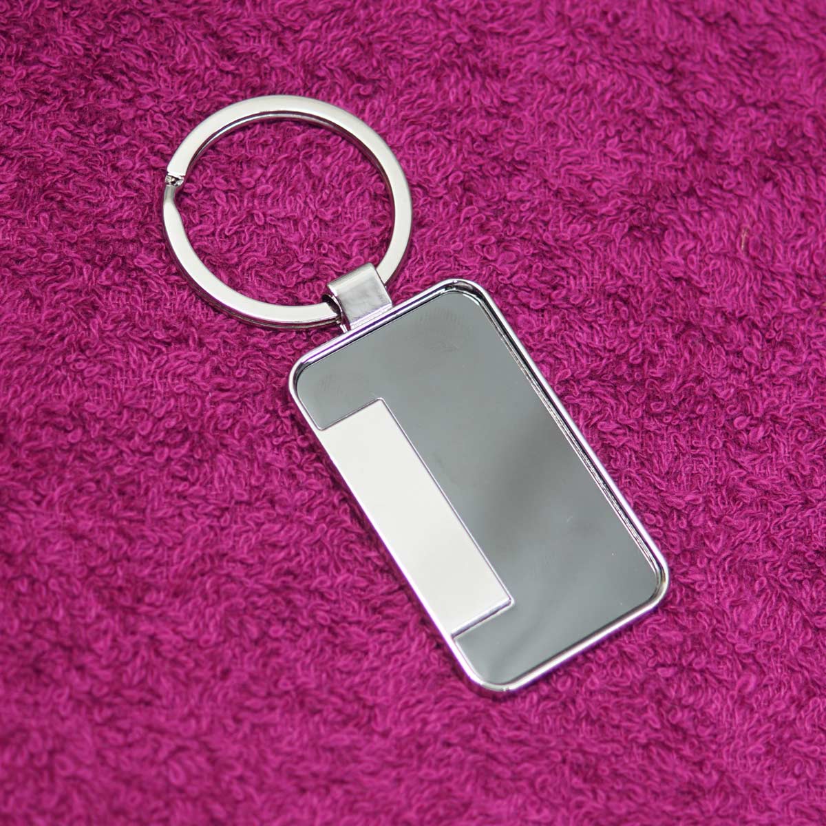 penhouse.in 560 Metal Silver Frame With Black Background Keychain With Customization SKU KP097
