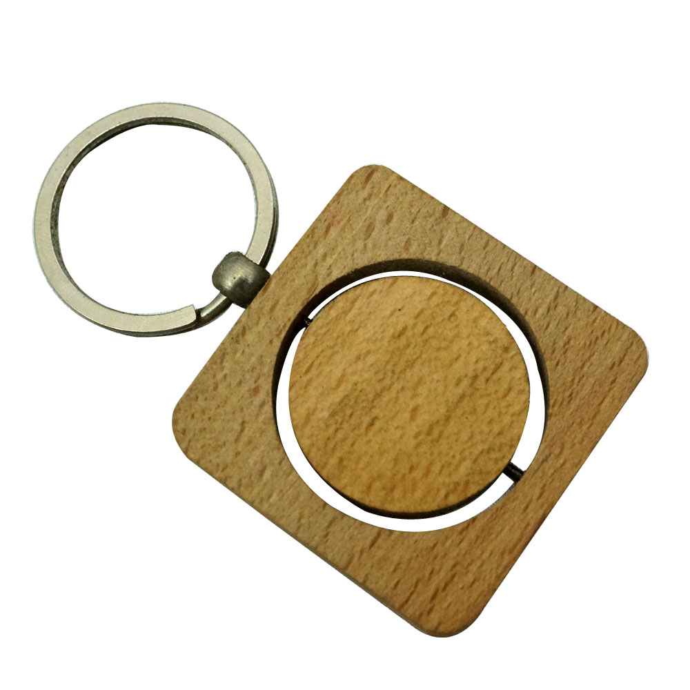 Penhouse.in Model: Kp009 Square shape wooden rotatable keychain