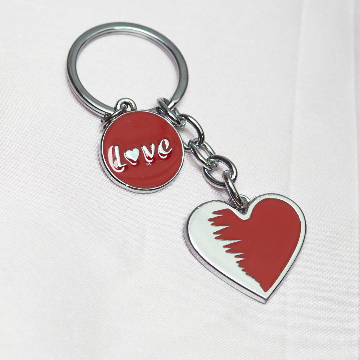 Penhouse.in Red Heart Shape Design And Love Doller Keychain With Engraving SKU KP076