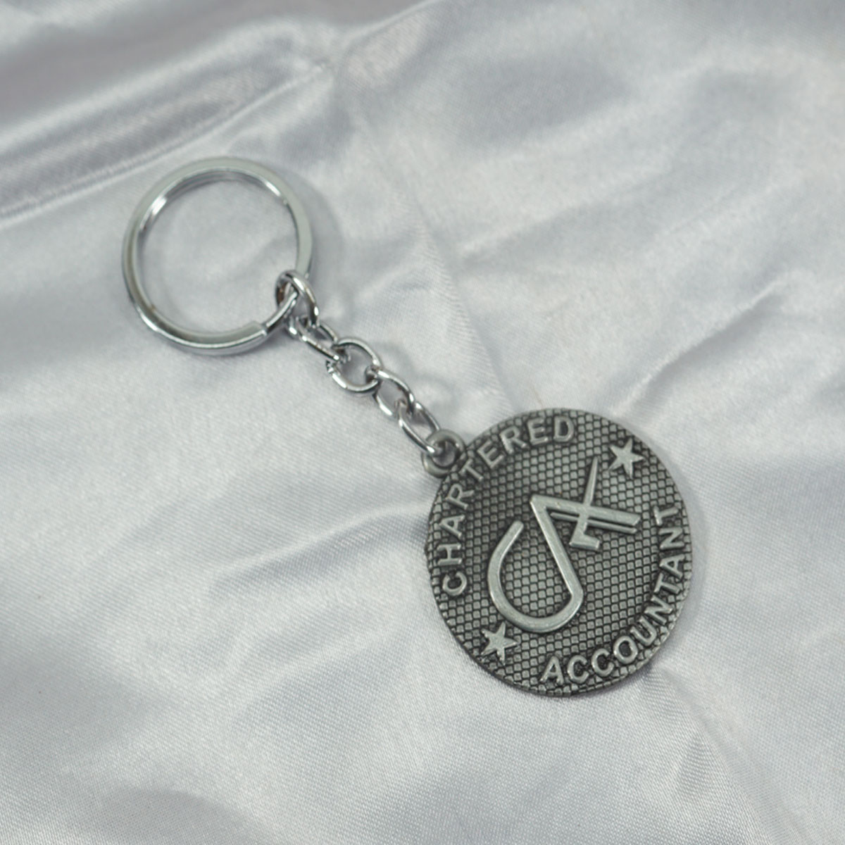 penhouse.in Gun Metal Color Chartered  Accountant Symbol Keychain SKU KP306