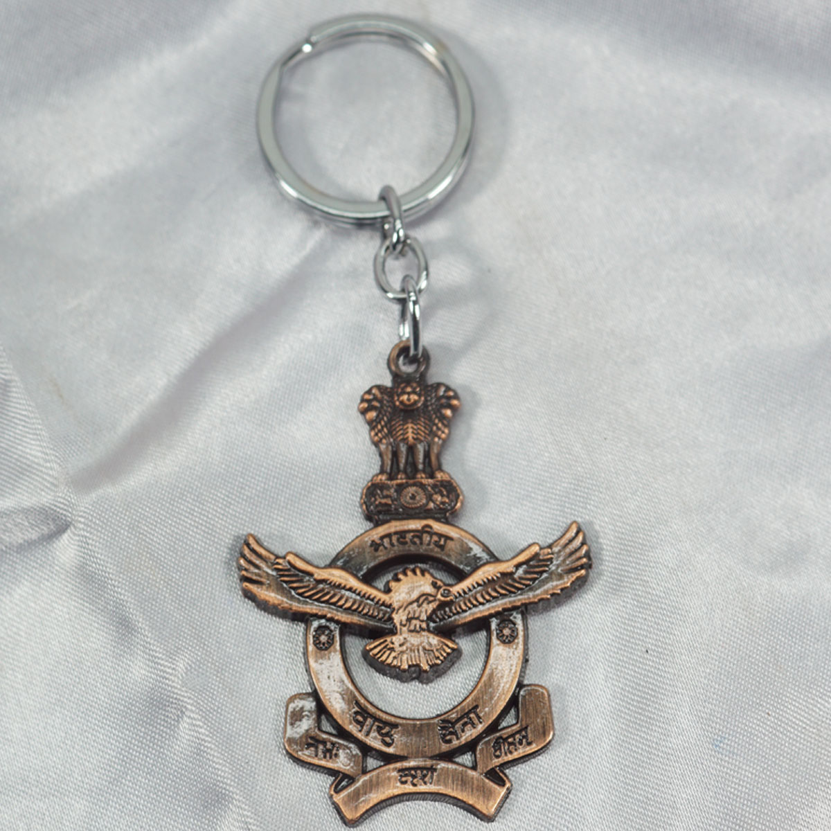penhouse.in Copper Ashok Emblem with Eagle Get Fatang Emblem of India Keychain SKU KP310