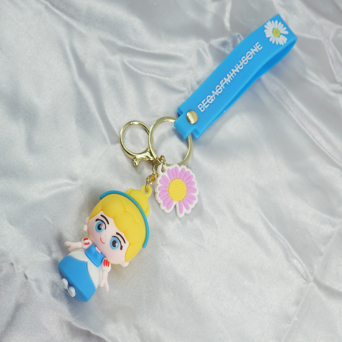 penhouse.in Cartoon Anime Disney Princess Blue and Yellow Color Rubber Keychain SKU KP341