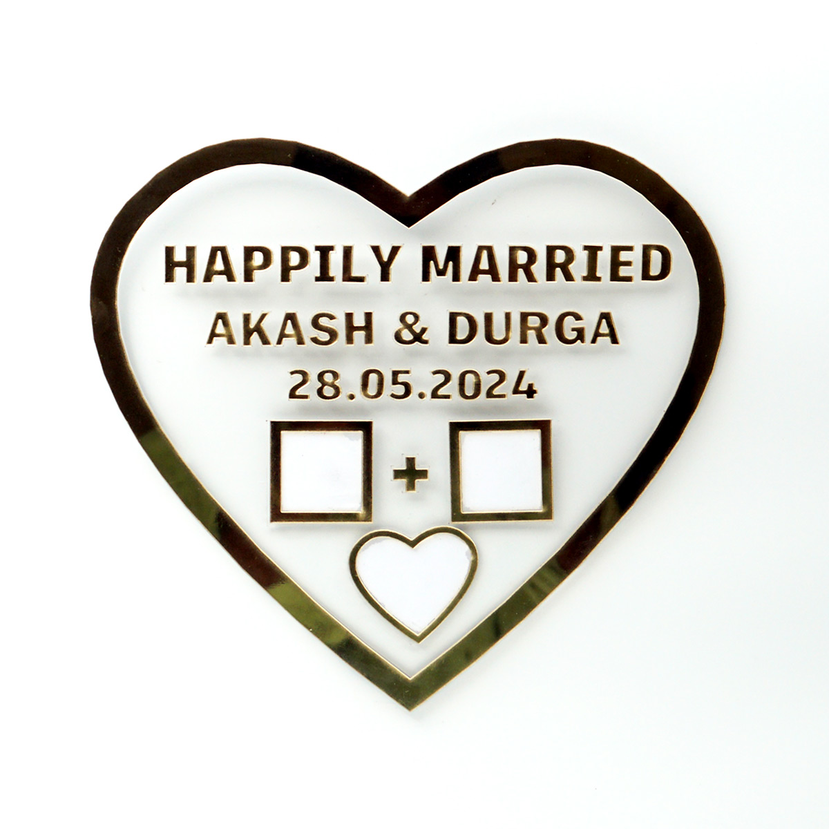 penhouse.in Customizable Acrylic Heart Shape Couple Gift 245mm X 220mm SKU ACG002
