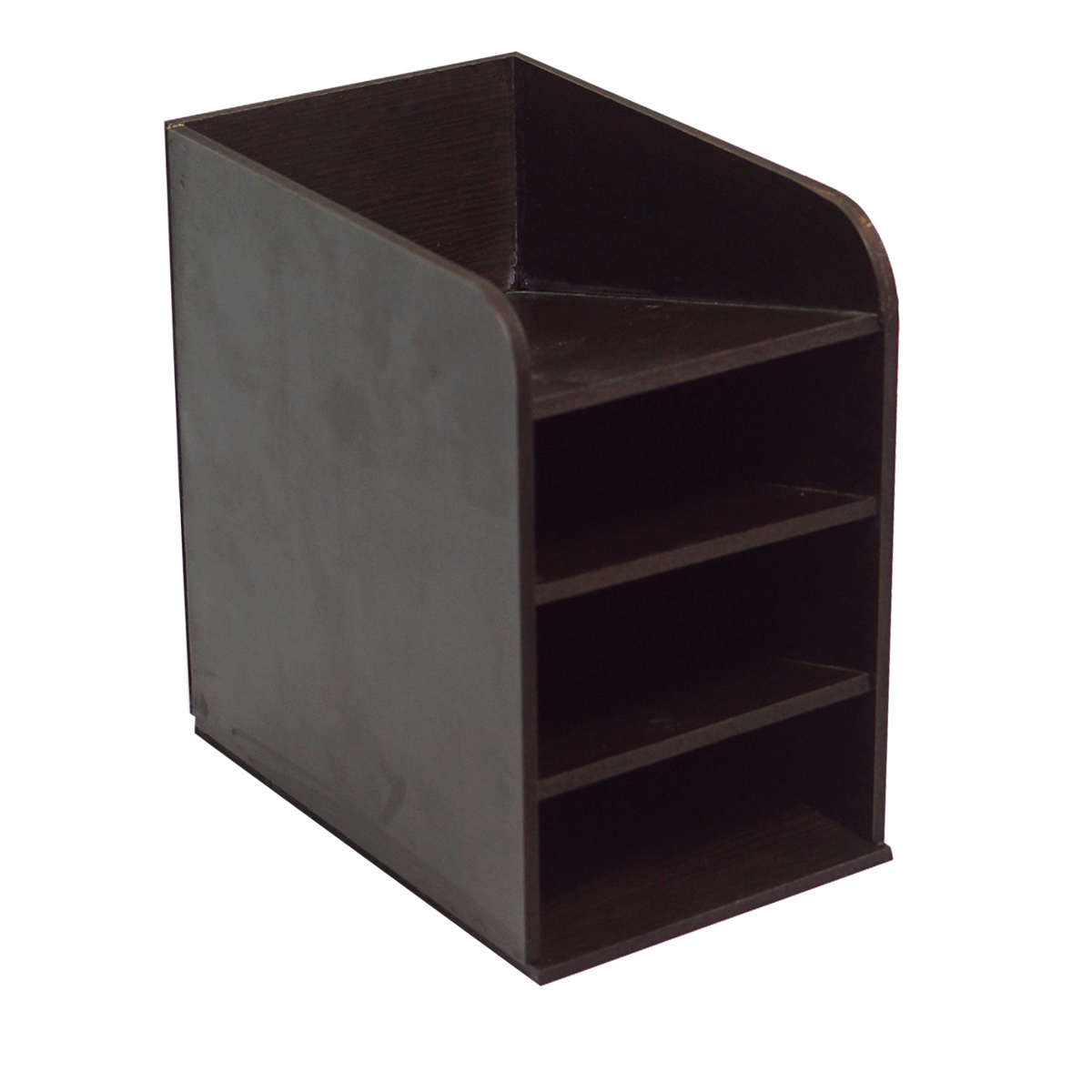 penhouse.in Customizable MDF  Brown Color 135mm X 128mm X 87mm Wooden Finish Small Desk Oraganiser SKU MDO058