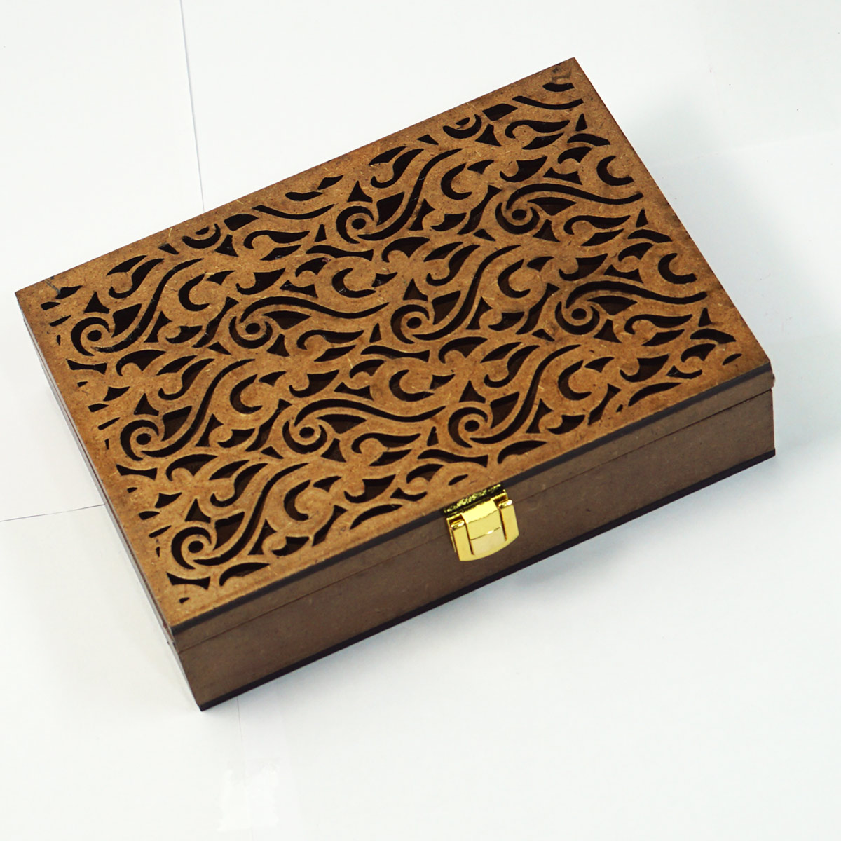 penhouse.in Customisable MDF Multi Purpose Wooden Finish With Floral Design 200mm X 140mm Wooden Box 200mm X 140mm MDF SKU MDP058