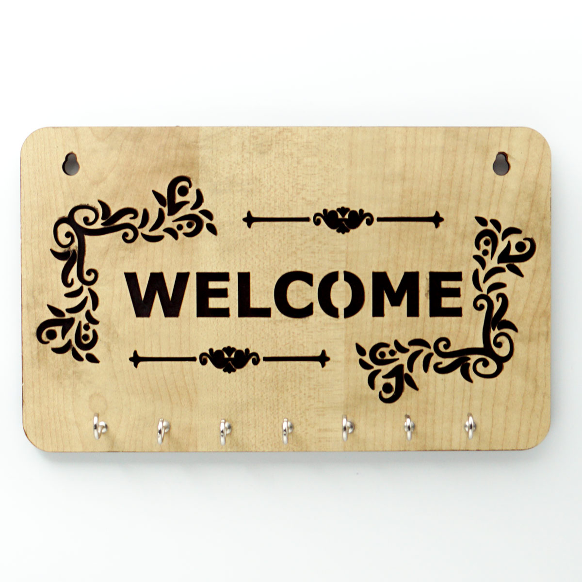 Customizable MDF  Wood Color Welcome Design Key Holder SKU MKH019