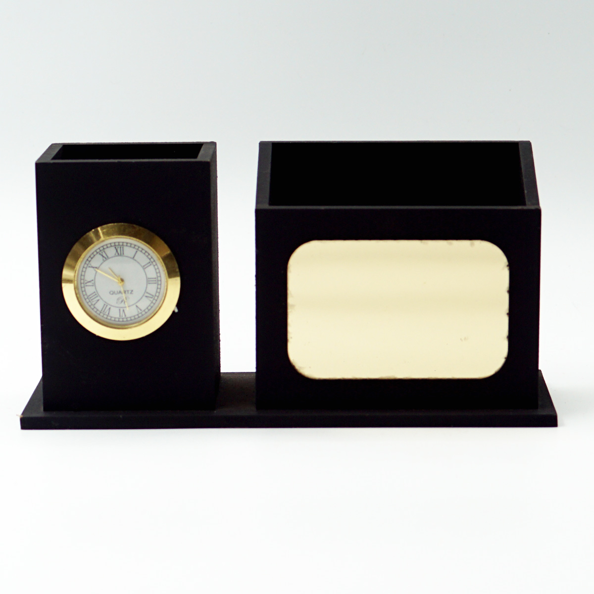 Customizable MDF Pen Stand With Clock SKU MPS012