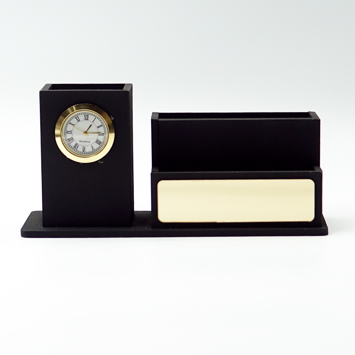 Customizable MDF Pen Stand With Clock SKU MPS027