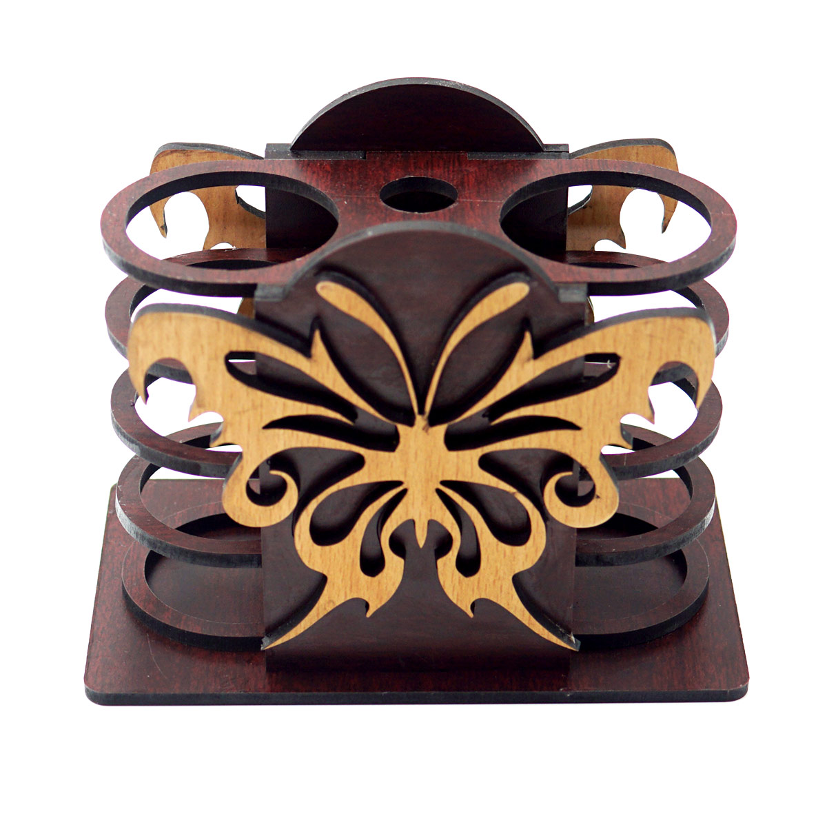 penhouse.in Customizable MDF Pen Stand With Butterfly Design SKU MPS049