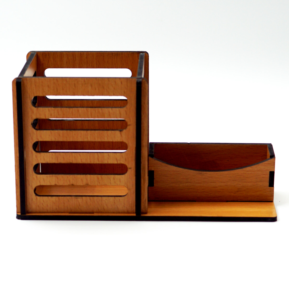 penhouse.in Customizable MDF Pen Stand With Visiting Card Holder SKU MPS051