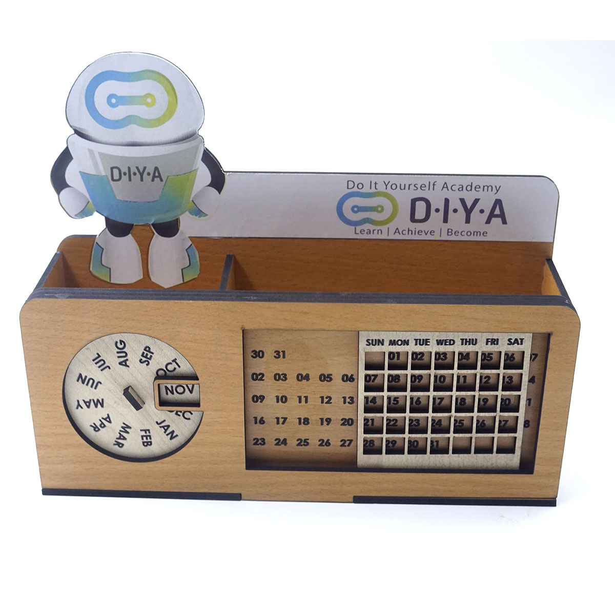 Penhouse.in Custmozied MDF pen Stand With Calendar  SKU MPS095