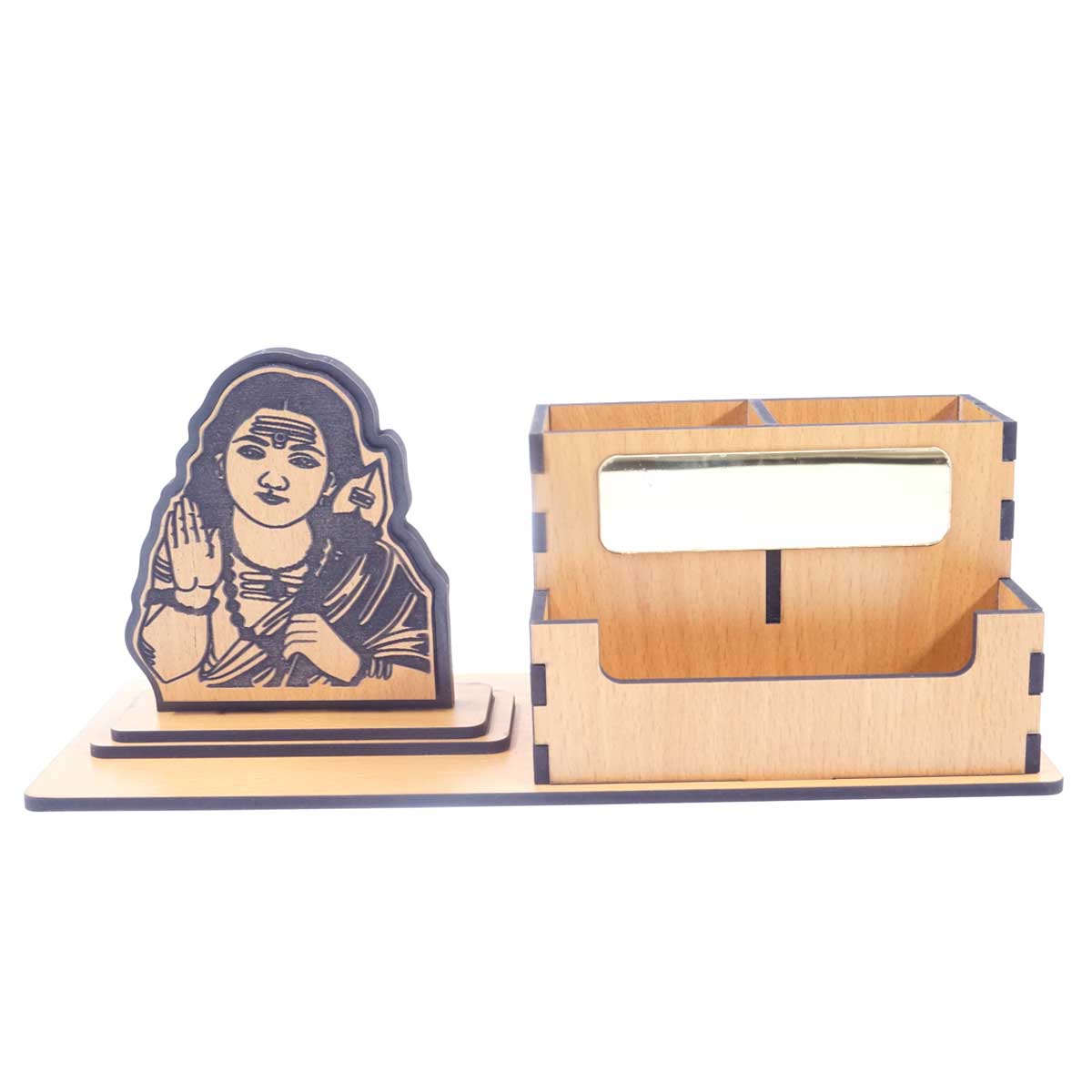 Penhouse.in Custmoized MDF Murugar Design card and pen holder SKU MPS096043