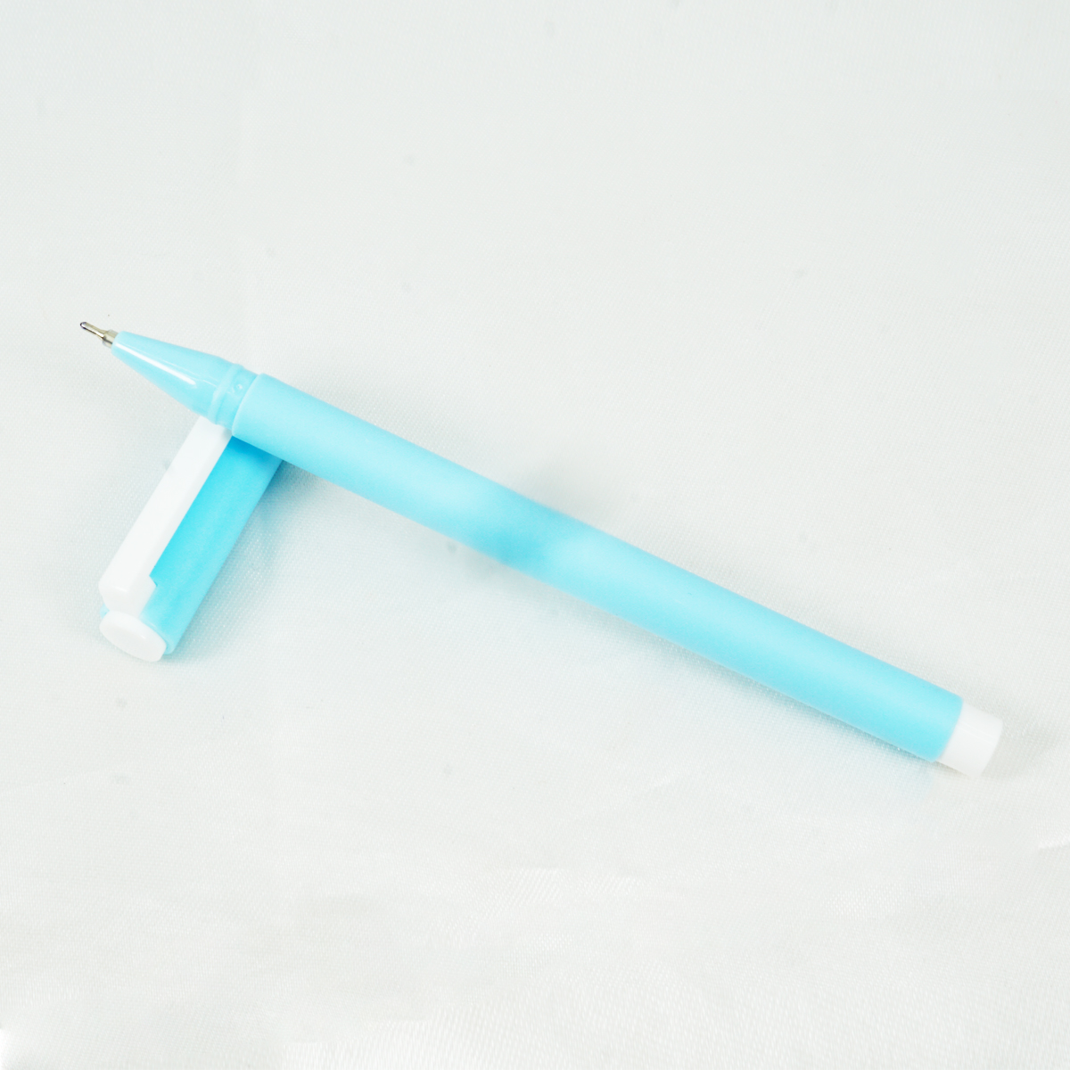 Penhouse.in Sky Blue Color Body and Cap Type Ball Pens  White Color Clip SKU 27285