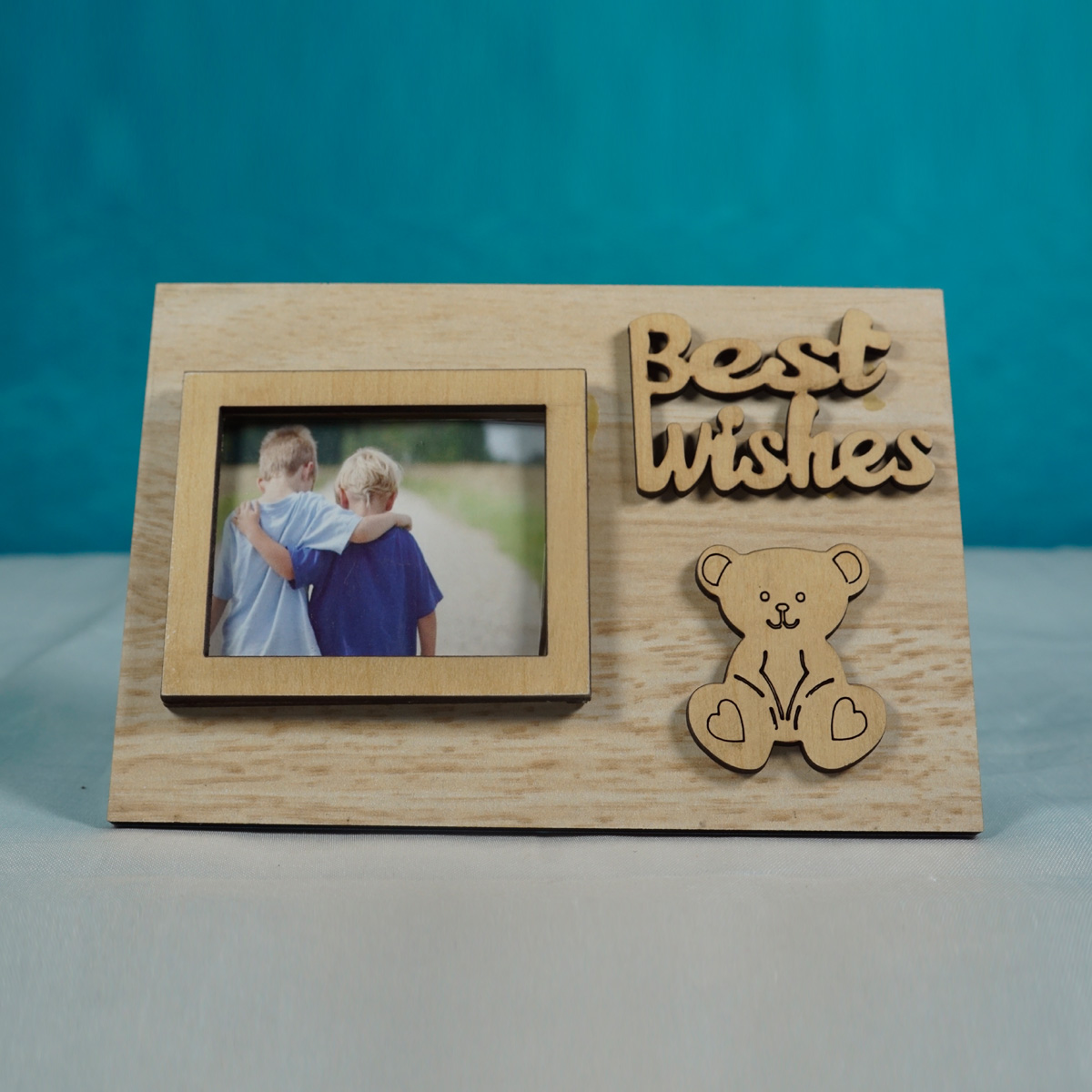 Penhouse.in Wooden Best Wishes Marble Design Gift  Wall Photo Frame SKU 51669