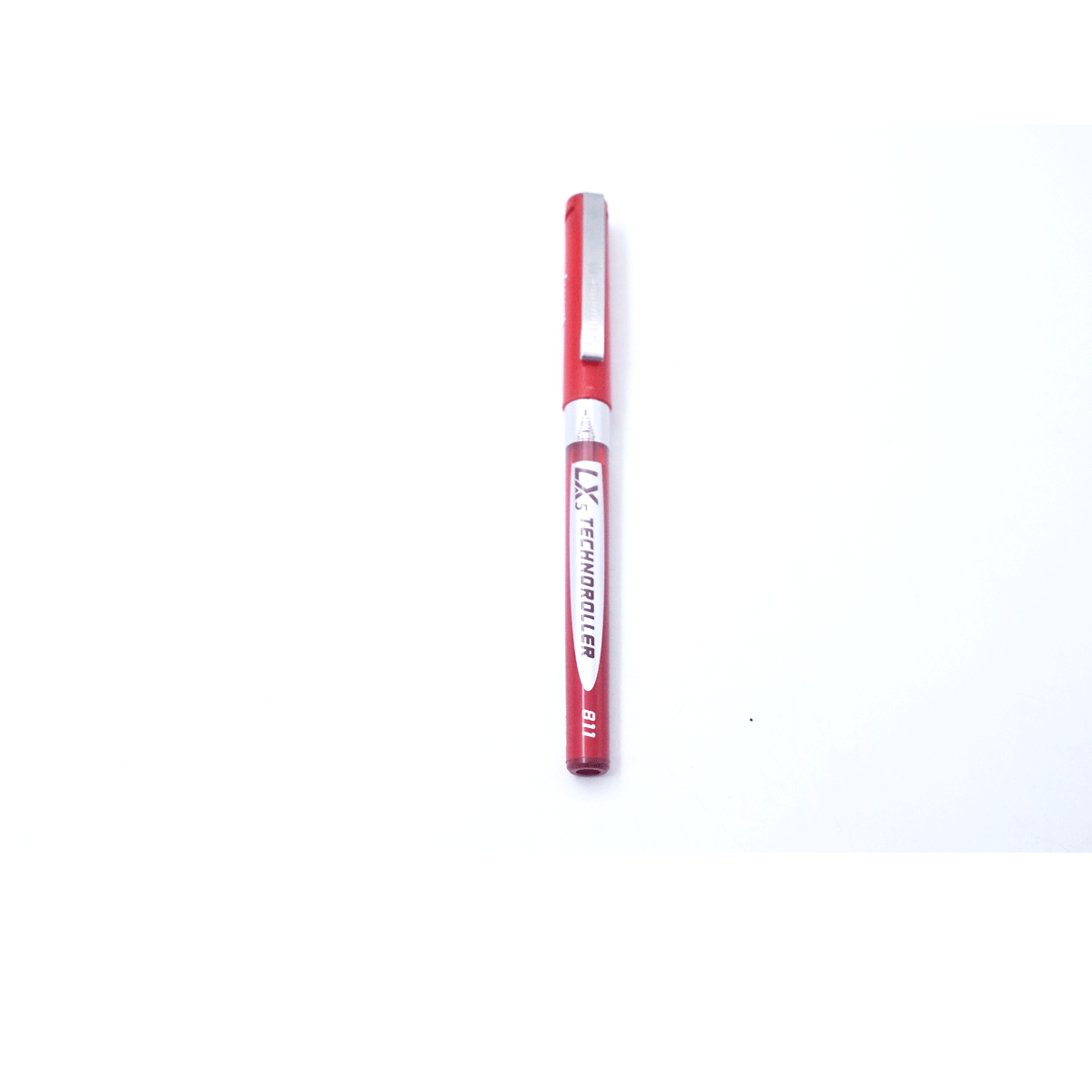 Luxor Schneider LX5 Techno Roller Red Color Body With Silver Clip 0.5mm Red Writing Roller Ball Pen SKU 26554