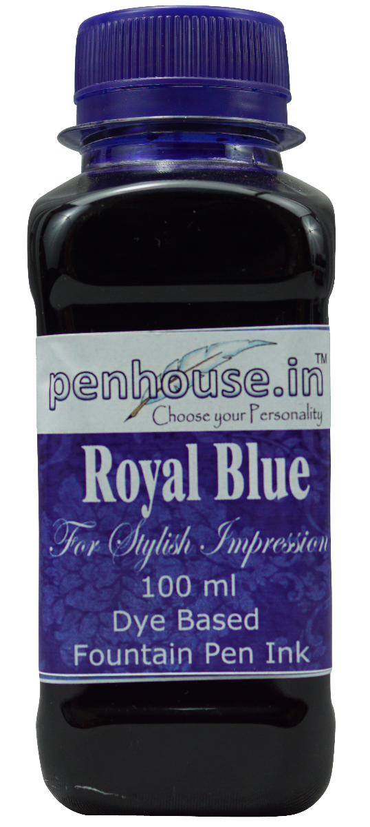 Penhouse Model No: 70047 - Royal Blue - Dye Based Fountain Pen Ink - 100 ml