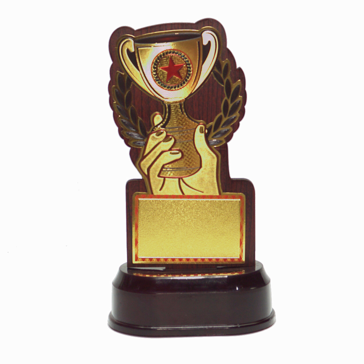 penhouse.in TP4530 Hand Design Wooden Trophy 6.5 Inch With Customization SKU TP009