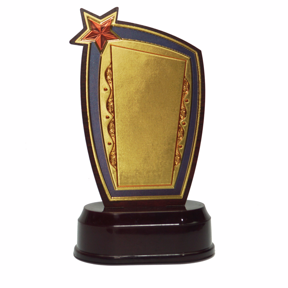 penhouse.in TP4506 Rectangle Star Design Wooden Trophy 6.5 Inch With Customization SKU TP011