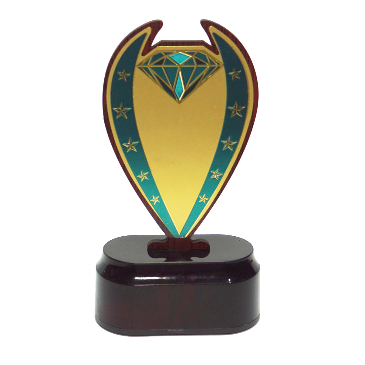 penhouse.in TP1171 Diamond Plate Wooden Trophy 6.75 Inch With Customization SKU TP014