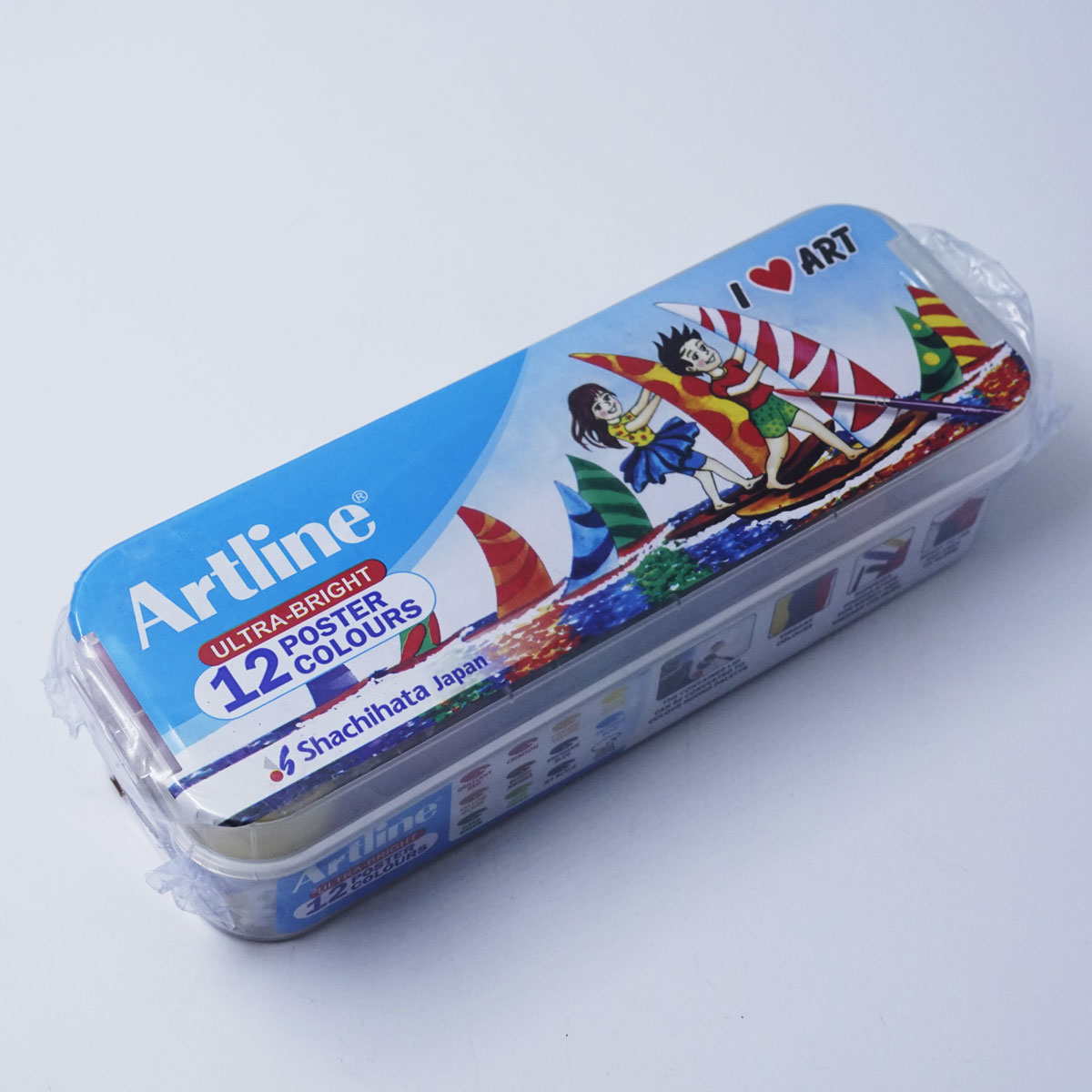 Artline ultra Bright Poster color set of 12 color variant ready to use and easy to blend 10ml SKU 50331