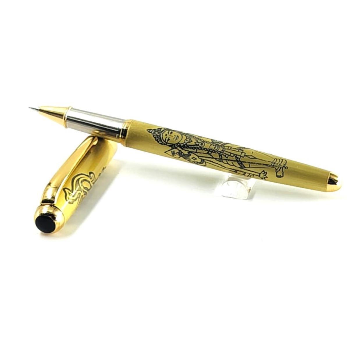 Penhouse Model:17714 Full Glod Color Body with Murugar Images On Body & peacock On Cap Type Roller Ball Pen